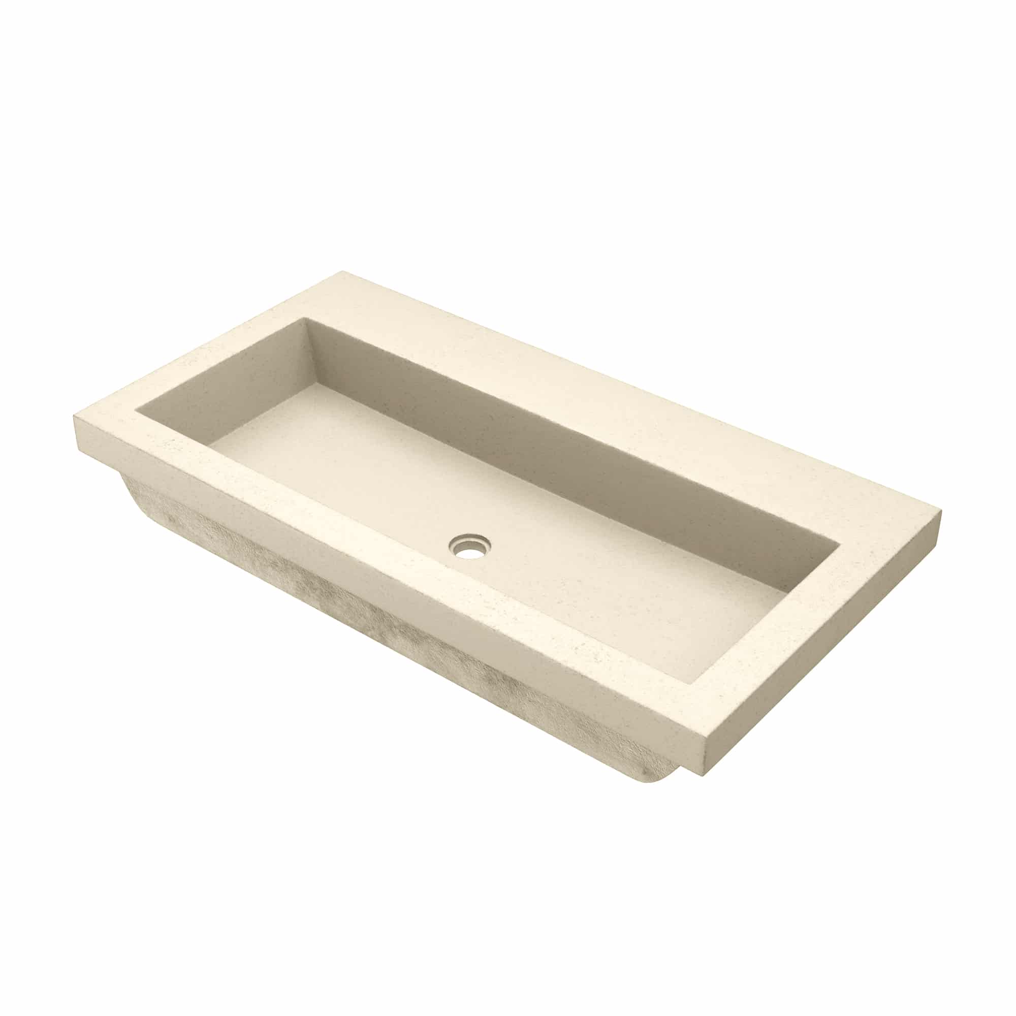 Native Trails Trough 36" x 19" Rectangle Drop In NativeStone Concrete ADA Bathroom Sink, Sand, NSL3619-DX