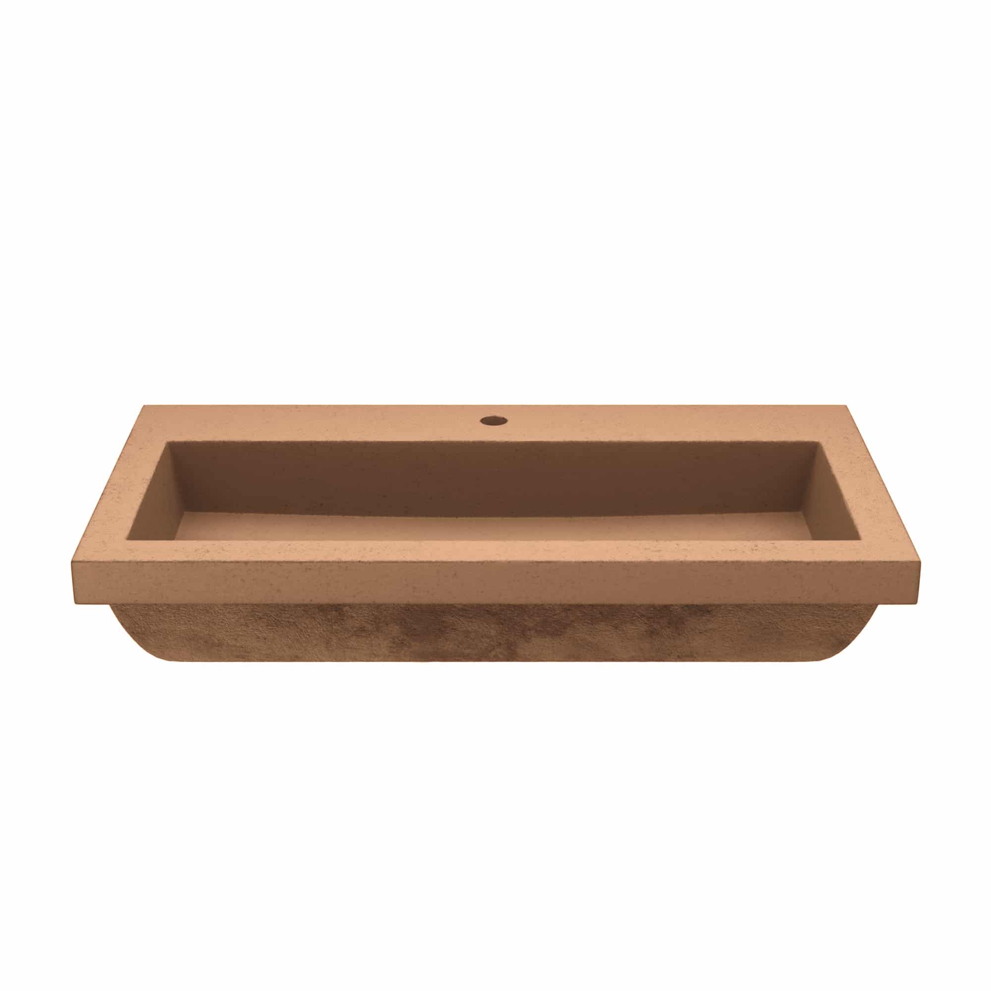 Native Trails Trough 36" x 19" Rectangle Drop In NativeStone Concrete ADA Bathroom Sink, Terracotta, NSL3619-T Product Image