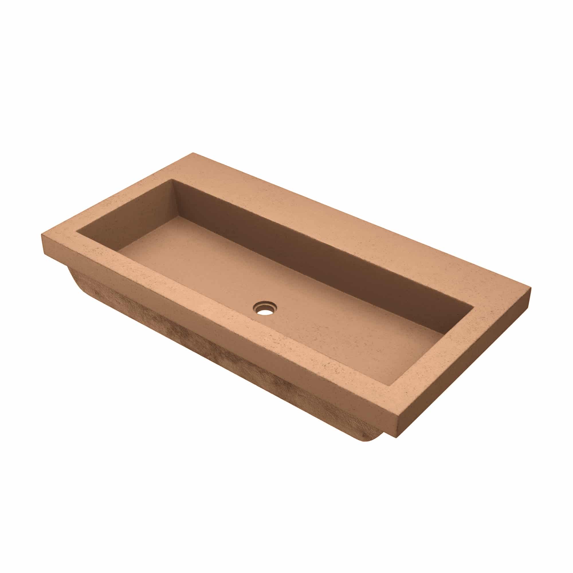 Native Trails Trough 36" x 19" Rectangle Drop In NativeStone Concrete ADA Bathroom Sink, Terracotta, NSL3619-TX