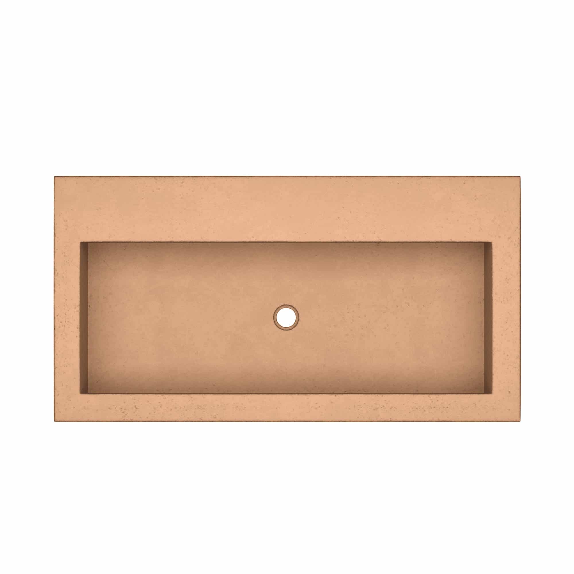 Native Trails Trough 36" x 19" Rectangle Drop In NativeStone Concrete ADA Bathroom Sink, Terracotta, NSL3619-TX Product Image
