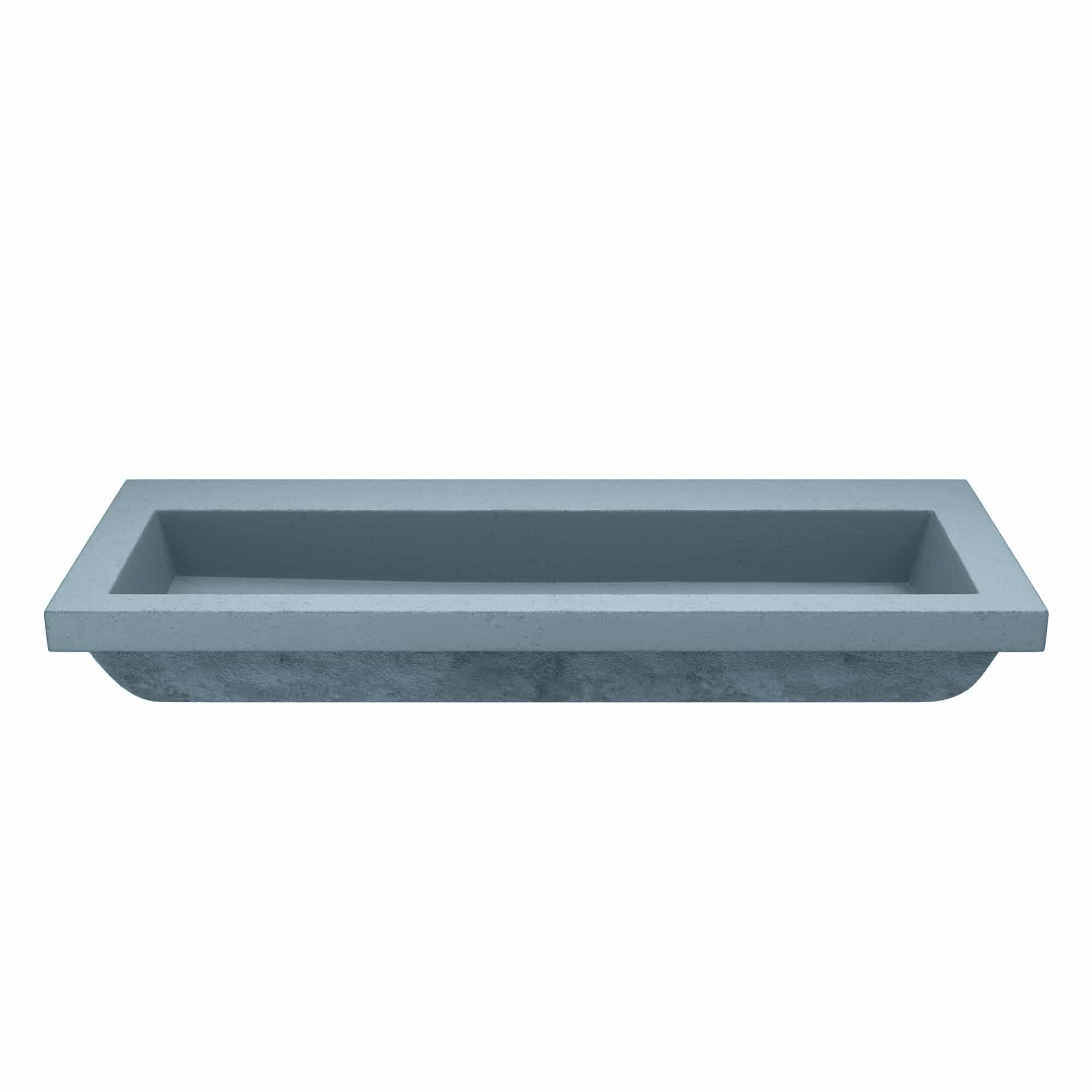 Native Trails Trough 4819 48" x 19" Drop In NativeStone Concrete ADA Bathroom Sink, Ocean, NSL4819-OX