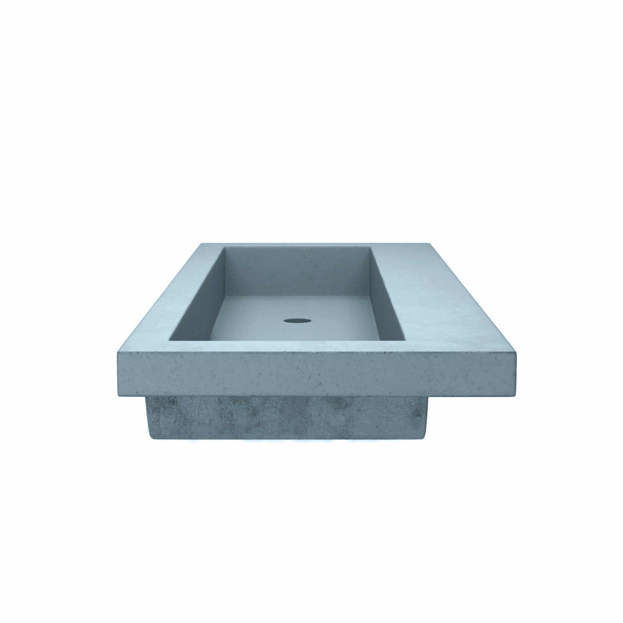 Native Trails Trough 4819 48" x 19" Drop In NativeStone Concrete ADA Bathroom Sink, Ocean, NSL4819-OX
