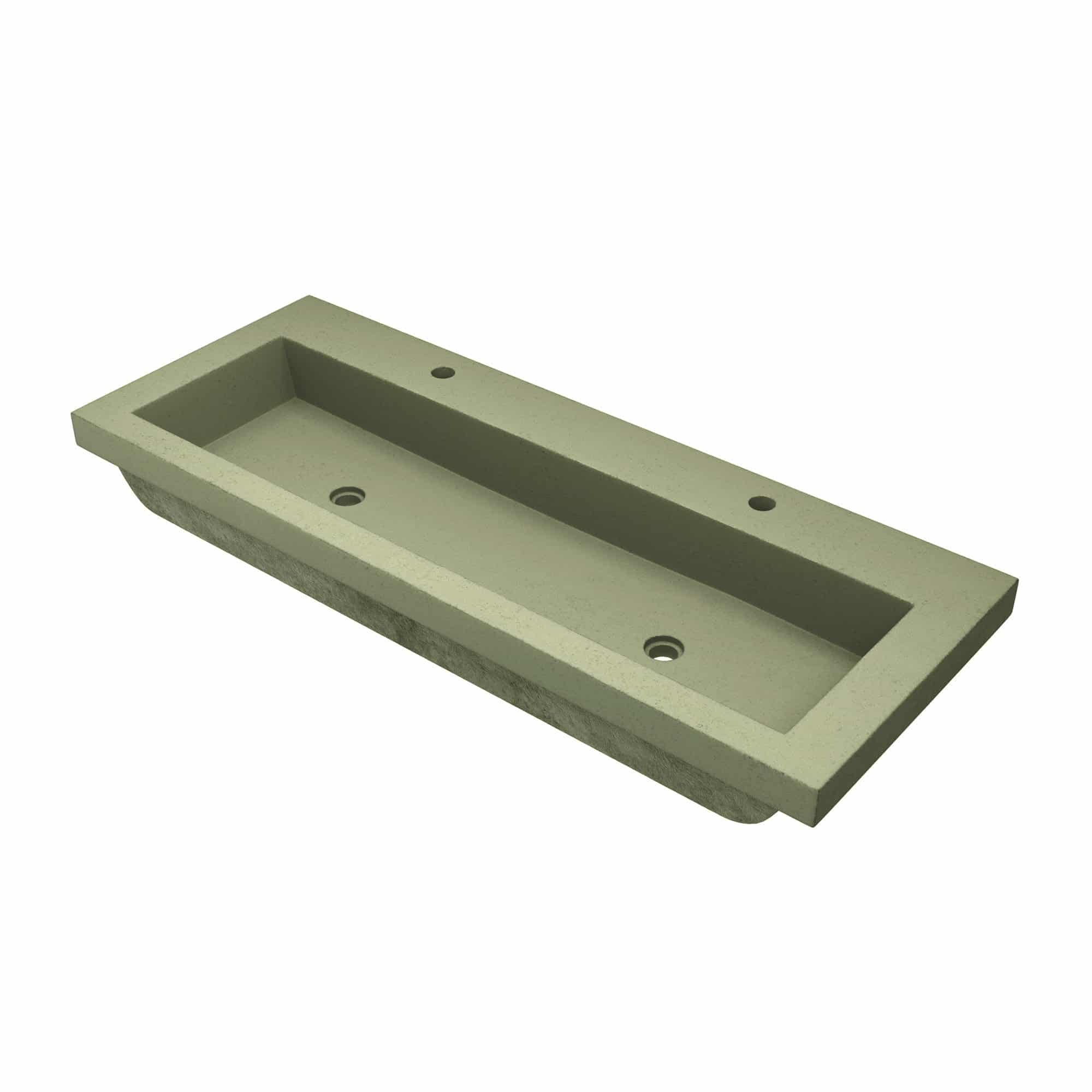 Native Trails Trough 48" x 19" Rectangle Drop In NativeStone Concrete ADA Bathroom Sink, Sage, NSL4819-G