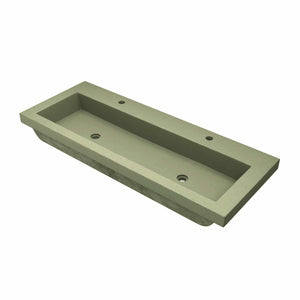 Native Trails Trough 48" x 19" Rectangle Drop In NativeStone Concrete ADA Bathroom Sink, Sage, NSL4819-G