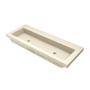 Native Trails Trough 48" x 19" Rectangle Drop In NativeStone Concrete ADA Bathroom Sink, Sand, NSL4819-DX