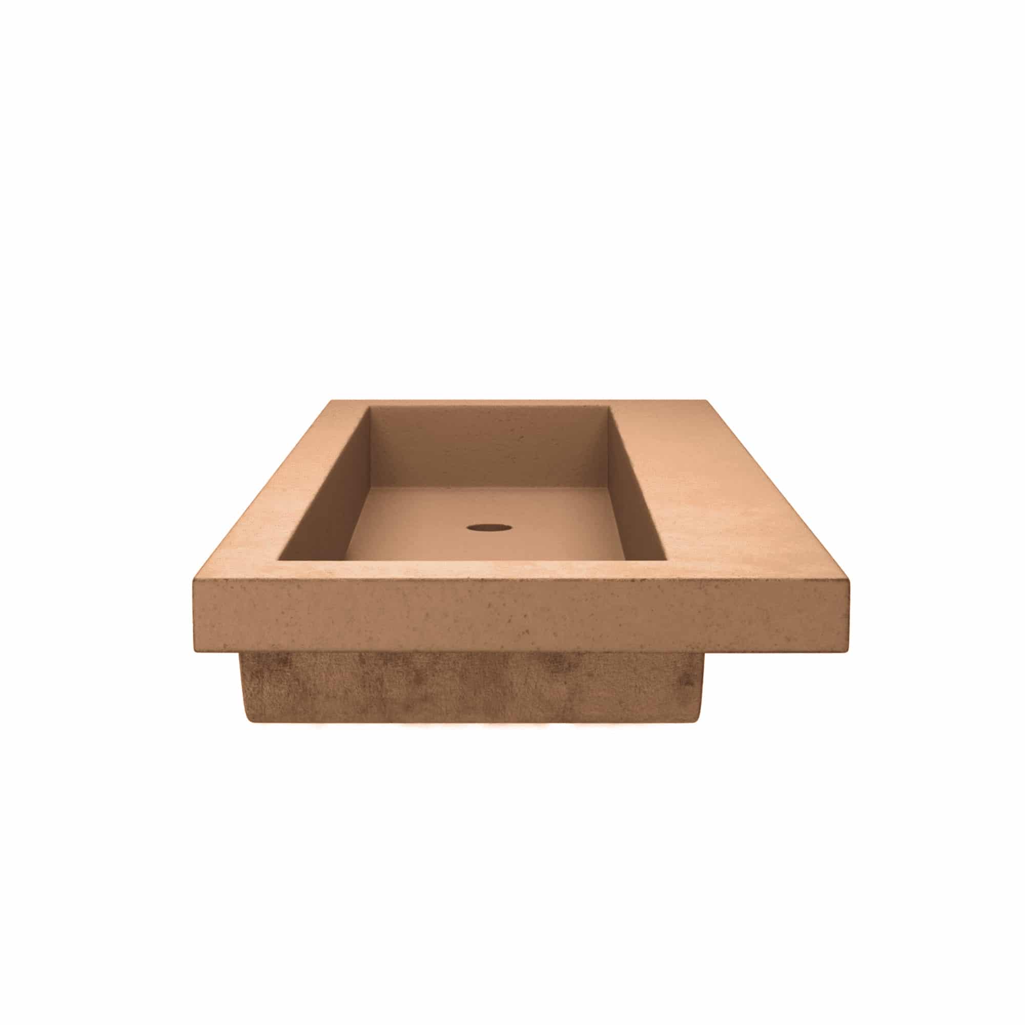 Native Trails Trough 48" x 19" Rectangle Drop In NativeStone Concrete ADA Bathroom Sink, Terracotta, NSL4819-TX Product Image