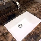 Nantucket Sinks Great Point 20" Ceramic Bathroom Sink, White, UM-18x13-W