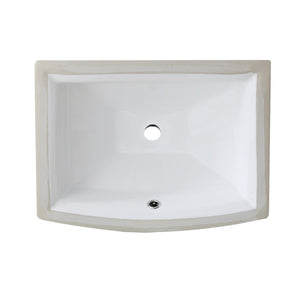 Nantucket Sinks Great Point 19.7.5" x 16" Rectangular Undermount Ceramic - Vitreous China Bathroom Sink with Accessories, White, UM-2016C-W
