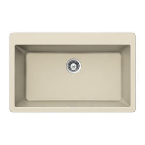 Alternate Image for Houzer Quartztone 33 inch Linen Granite Composite Topmount Single Bowl Kitchen Sink, V-100 LINEN