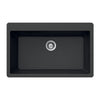 Houzer Quartztone 33 inch Midnite Granite Composite Topmount Single Bowl Kitchen Sink, V-100 MIDNITE