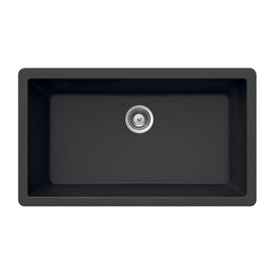 Alternate Image for Houzer Quartztone 33 inch Midnite Granite Composite Undermount Single Bowl Kitchen Sink - V-100U MIDNITE