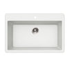 Houzer Quartztone 33 inch Cloud Granite Composite Topmount Single Bowl Kitchen Sink, V-300 CLOUD
