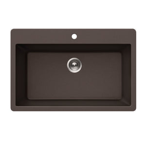 Alternate Image for Houzer Quartztone 33 inch Mocha Granite Composite Topmount Single Bowl Kitchen Sink - V-300 MOCHA
