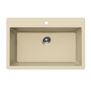 Alternate Image for Houzer Quartztone 33 inch Sand Granite Composite Topmount Single Bowl Kitchen Sink - V-300 SAND