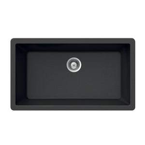 Alternate Image for Houzer Quartztone 33 inch Midnite Granite Composite Undermount Single Bowl Kitchen Sink - V-300U MIDNITE