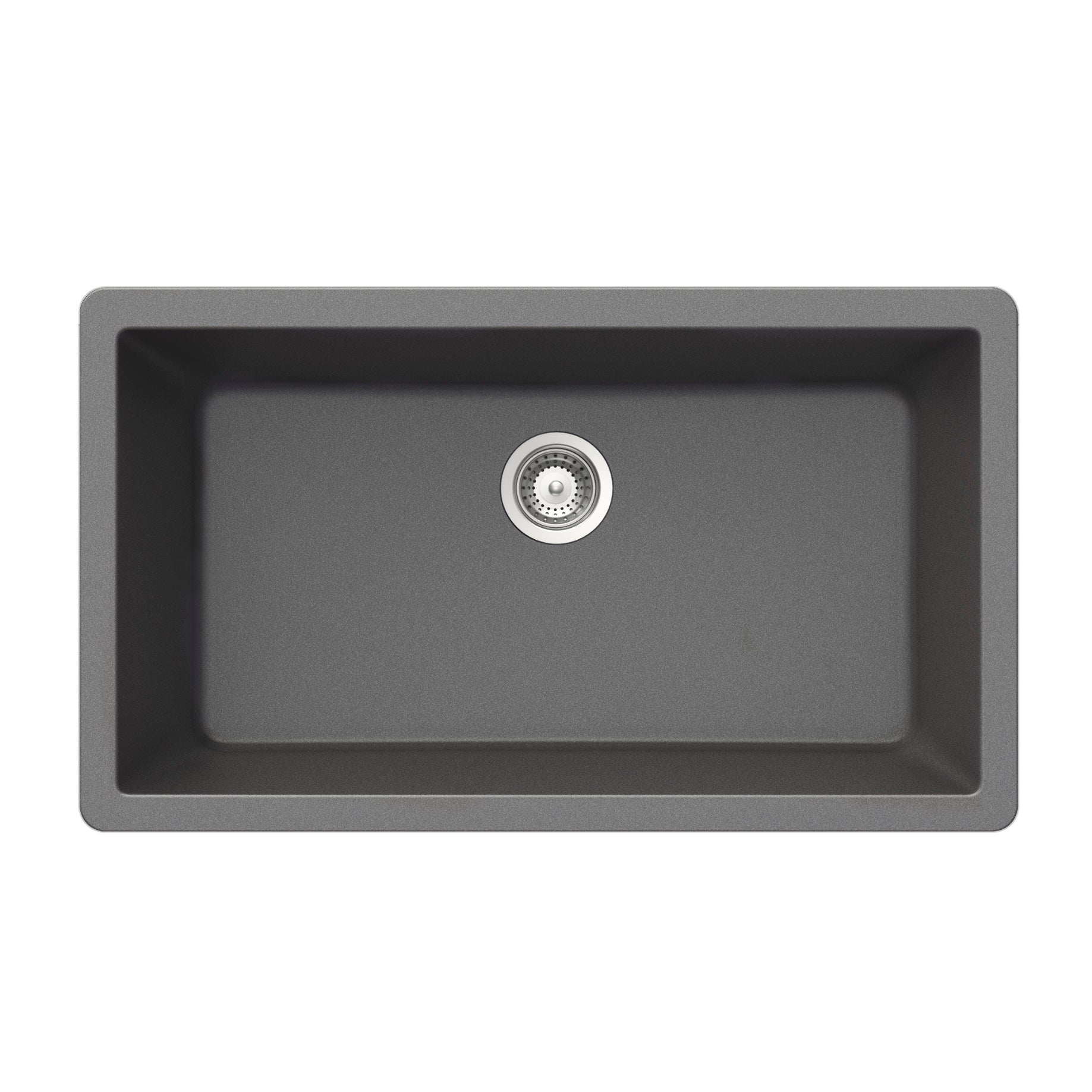 Houzer Quartztone 33 inch Slate Granite Composite Undermount Single Bowl Kitchen Sink - V-300U SLATE