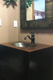 Premier Copper Products 24" Hammered Copper Wall Mount Bathroom Vanity with Sink, Single Faucet Hole, 17 Gauge, Oil Rubbed Bronze, VADB24181