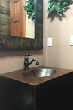 Premier Copper Products 24" Hammered Copper Wall Mount Bathroom Vanity with Sink, Single Faucet Hole, 17 Gauge, Oil Rubbed Bronze, VADB24181