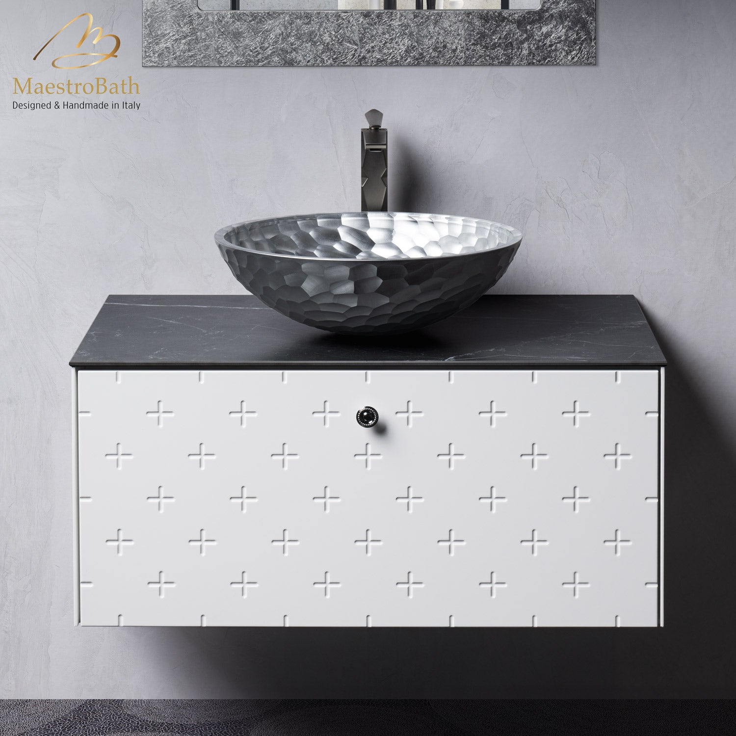 MaestroBath Sogno Modern Bathroom Vanity, White, 32, Wood, VAN-SGN32-WHT