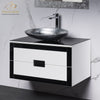 MaestroBath Petalo Luxury Bathroom Vanity, Black and White, 32, Wood, VAN-PTL32-BLW