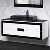 MaestroBath Petalo Luxury Bathroom Vanity, Black and White, 48