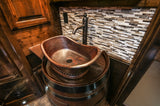 Installation Image of Premier Copper Products 20" Copper Bathroom Sink, Oil Rubbed Bronze, VBT20DB