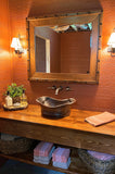 Installation Image of Premier Copper Products 20" Copper Bathroom Sink, Oil Rubbed Bronze, VBT20DB