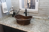 Installation Image of Premier Copper Products 20" Copper Bathroom Sink, Oil Rubbed Bronze, VBT20DB