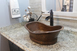 Installation Image of Premier Copper Products 20" Copper Bathroom Sink, Oil Rubbed Bronze, VBT20DB