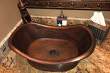 Installation Image of Premier Copper Products 20" Copper Bathroom Sink, Oil Rubbed Bronze, VBT20DB