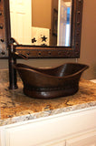 Installation Image of Premier Copper Products 20" Copper Bathroom Sink, Oil Rubbed Bronze, VBT20DB