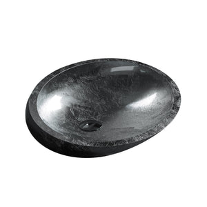 Alternate Image for MaestroBath 16" Vetro Cigno Max Vessel ADA Oval Bathroom Sink, Silver Leaf, Resin and Glass, VET-CIM-SLL