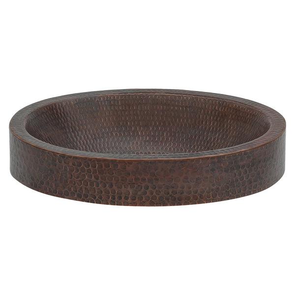 Main Image of Premier Copper Products 17" Oval Copper  Bathroom Sink, Oil Rubbed Bronze, VO17SKDB