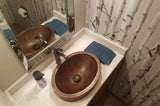 Installation Image of Premier Copper Products 17" Oval Copper  Bathroom Sink, Oil Rubbed Bronze, VO17SKDB