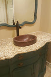 Installation Image of Premier Copper Products 17" Oval Copper  Bathroom Sink, Oil Rubbed Bronze, VO17SKDB