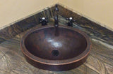 Installation Image of Premier Copper Products 17" Oval Copper  Bathroom Sink, Oil Rubbed Bronze, VO17SKDB