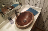 Installation Image of Premier Copper Products 17" Oval Copper  Bathroom Sink, Oil Rubbed Bronze, VO17SKDB