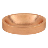 Premier Copper Products 17" Compact Oval Skirted Vessel Hammered Copper Bathroom Sink in Polished Copper, Matching Drain and Accessories, BSP5_VO17SKPC-P