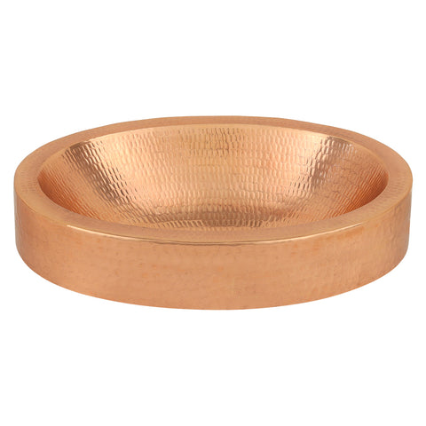 Main Image of Premier Copper Products 17" Oval Copper Bathroom Sink, Polished Copper, VO17SKPC