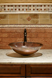 Installation Image of Premier Copper Products 17" Oval Copper Bathroom Sink, Oil Rubbed Bronze, VO17WDB