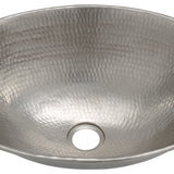 Alternative View of Premier Copper Products 17" Oval Copper Bathroom Sink, Nickel, VO17WEN