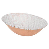 Premier Copper Products 17" x 12" Oval Vessel - Above Counter Copper Bathroom Sink, Glazed White, 17 Gauge, VO17WWHT