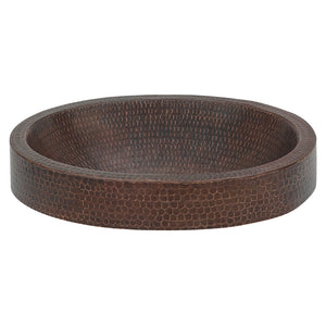 Alternate Image for Premier Copper Products 18" Oval Copper Bathroom Sink, Oil Rubbed Bronze, VO18SKDB