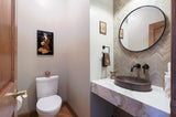 Installation Image of Premier Copper Products 18" Oval Copper Bathroom Sink, Oil Rubbed Bronze, VO18SKDB