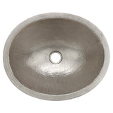 Alternative View of Premier Copper Products 18" Oval Copper Bathroom Sink, Nickel, VO18SKEN