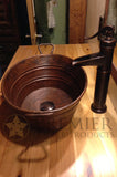 Installation Image of Premier Copper Products 19" Oval Copper Bathroom Sink, Oil Rubbed Bronze, VOB16DB