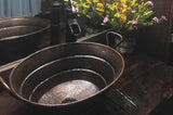 Installation Image of Premier Copper Products 19" Oval Copper Bathroom Sink, Oil Rubbed Bronze, VOB16DB