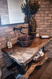 Installation Image of Premier Copper Products 19" Oval Copper Bathroom Sink, Oil Rubbed Bronze, VOB16DB