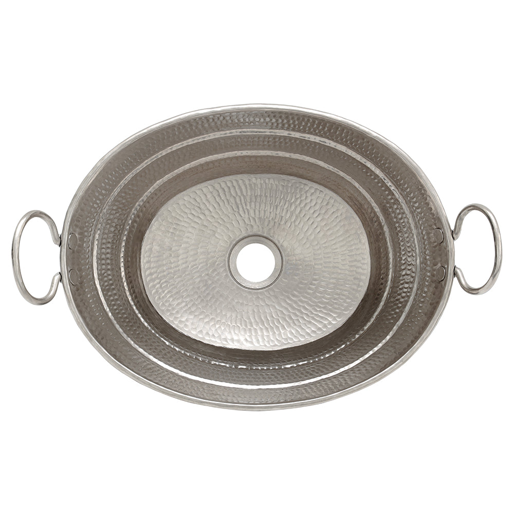 Alternative View of Premier Copper Products 19" Oval Copper Bathroom Sink, Nickel, VOB16EN