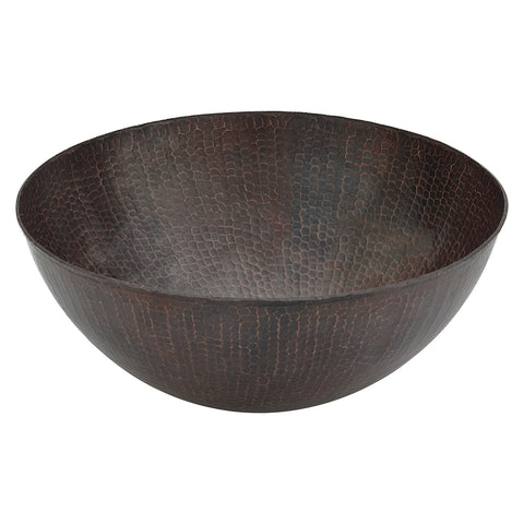 Main Image of Premier Copper Products 15" Round Copper Bathroom Sink, Oil Rubbed Bronze, VR15BDB